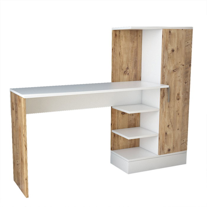 Hanah Home Mesa de estudio Ct2-Aw Pino atlántico y blanco Hanah Home Mesa de estudio Ct2-Aw Pino atlántico y blanco